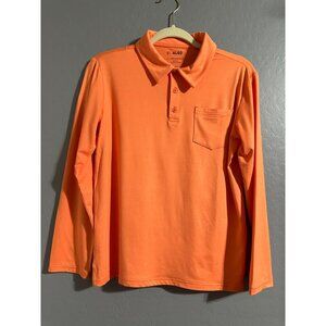 01. Algo Boys Quick Dry Performance Long Sleeve Polo Size L 12/14 NWOT